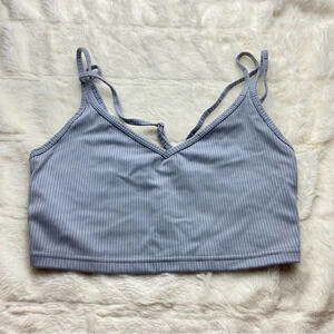 NWOT! For Love And Lemons Women's Eva Ribbed Cropped Tank Top Size M Beige 12787